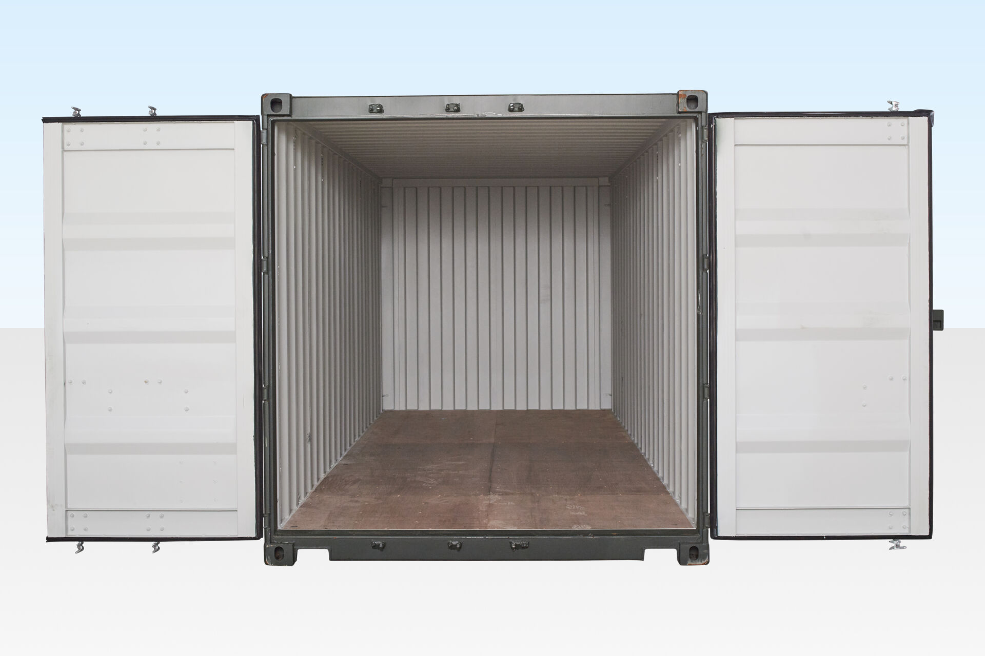 Customer placing boxes into a self storage unit